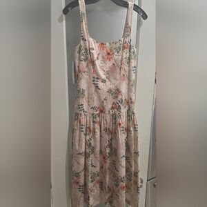 Antonio Melani Beige Floral Drop-Waist Sleeveless Midi Dress, Sz.2 NWT (No Belt)